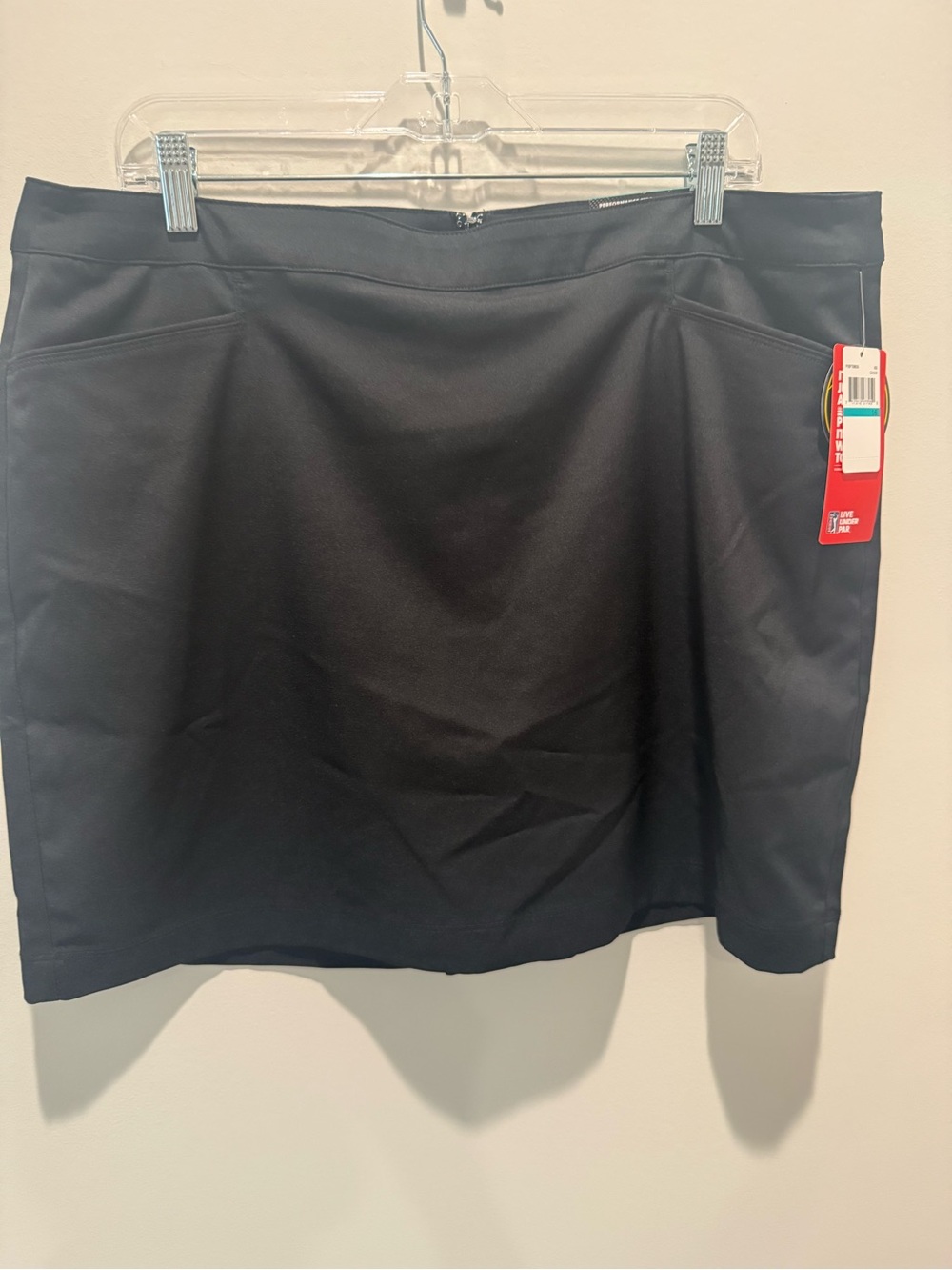 PGA Tour Black Golf, Tennis or Pickleball Skirt with Short Liner NWT